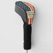 Dunne rode lijn gepersonaliseerde brandweerman Mon Golfheadcover (Schuin)