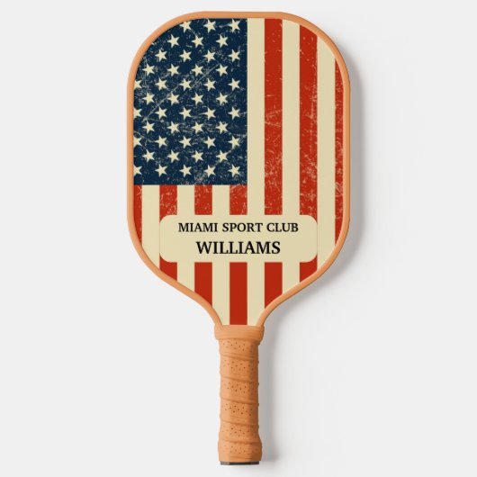 Dunne rode lijn gepersonaliseerde brandweerman mon pickleball paddle (Voorkant)