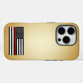 Dunne rode lijn gouden gradiënt Case-Mate iPhone case (Achterkant (horizontaal))