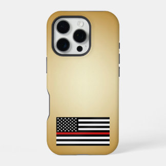 Dunne rode lijn gouden gradiënt iPhone 16 pro hoesje