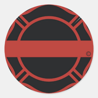 Dunne rode lijn Maltese kruis Ronde Sticker
