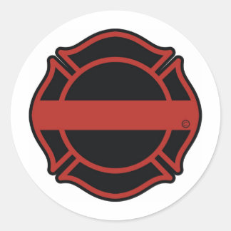 Dunne rode lijn Maltese kruis Ronde Sticker