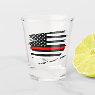 Dunne Rode Lijn Shotglas, Amerikaanse Vlag, Brandw Shot Glas