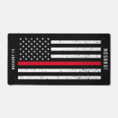 Dunne rode lijn verontruste Amerikaanse vlag brand Bureaumat (Voorkant)