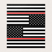 Dunne Rode Lijn-vlag: brandweerheldenmonument Kaart (Buitenkant ongevouwen)