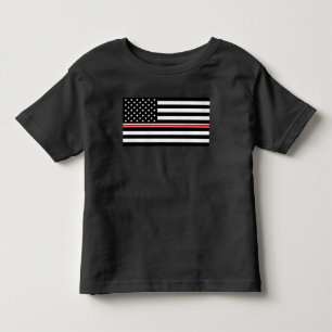 Dunne Rode Lijn Vlag: Brandweerheldenmonument Kinder Shirts