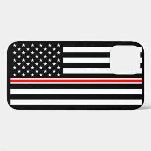 Dunne Rode Lijn-vlag: brandweerman heldenmonument Case-Mate iPhone Case