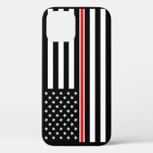 Dunne Rode Lijn-vlag: brandweerman heldenmonument Case-Mate iPhone Case (Achterkant)
