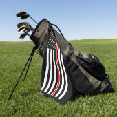 Dunne Rode Lijn-vlag: brandweerman heldenmonument Golfhanddoek (Groen)