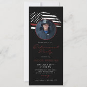 Dunne rode lijn vlag Brandweerman pensioen partij  Kaart (Voorkant)