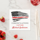 Dunne rode lijn Vlag brandweerman Pensioen Servet (Insitu)