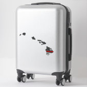 Dunne rode lijn vlag Hawaï Sticker (Koffer)