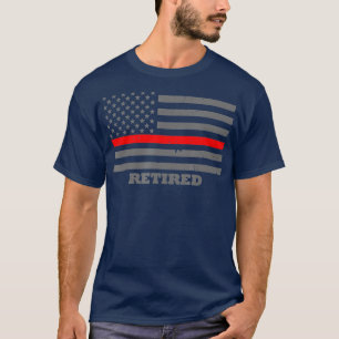 Dunne rode lijn vlag in ruste vuursteentje t-shirt