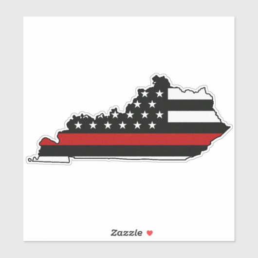 Dunne rode lijn vlag Kentucky Sticker (Vel)