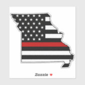 Dunne rode lijn vlag Missouri Sticker (Vel)