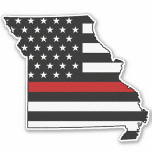 Dunne rode lijn vlag Missouri Sticker