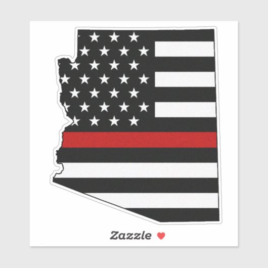 Dunne rode lijn vlag van Arizona Sticker (Vel)
