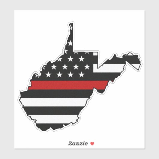 Dunne rode lijn vlag West Virginia Sticker (Vel)
