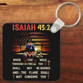 Dunne rode lijnbrandblusser Verse ameriek Sleutelhanger (Achterkant)