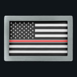 Dunne rode lijnbrandweerders heroes Amerikaanse vl Gesp<br><div class="desc">De dunne rode lijnvlag werd ontwikkeld om de steun van de show en de solidariteit met het personeel van de brandweer te verzekeren en om gewonde of omgevallen brandweerlieden te eren. De dunne blauwe lijnvlag werd gecreëerd om de steun van de show voor rechtshandhaving te ondersteunen. - Dit werk komt...</div>