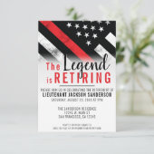 Dunne rode lijnbrandweerman vuurwapenpartij kaart (Staand voorkant)