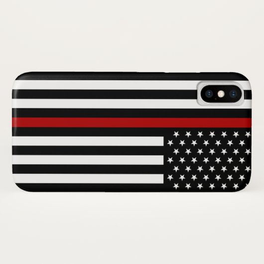 Dunne rode lijnvlag Case-Mate iPhone case (Achterkant (horizontaal))