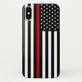 Dunne rode lijnvlag Case-Mate iPhone case (Achterkant)