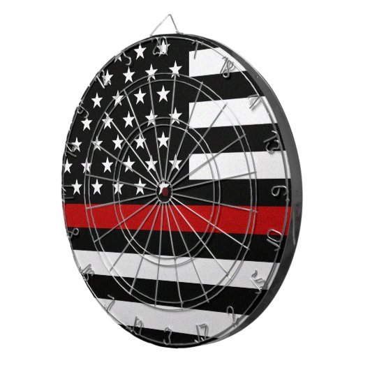 Dunne rode lijnvlag dartbord (Voorkant Rechts)