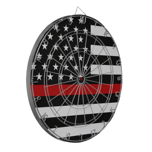 Dunne rode lijnvlag dartbord (Voorkant Links)