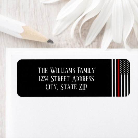 Dunne rode lijnvlag etiket (Insitu)