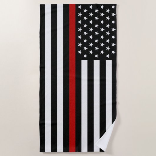 Dunne rode lijnvlag strandlaken (Voorkant)