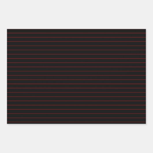 Dunne rode strepen op een zwarte feestdag of kerst inpakpapier vel (Voorkant)