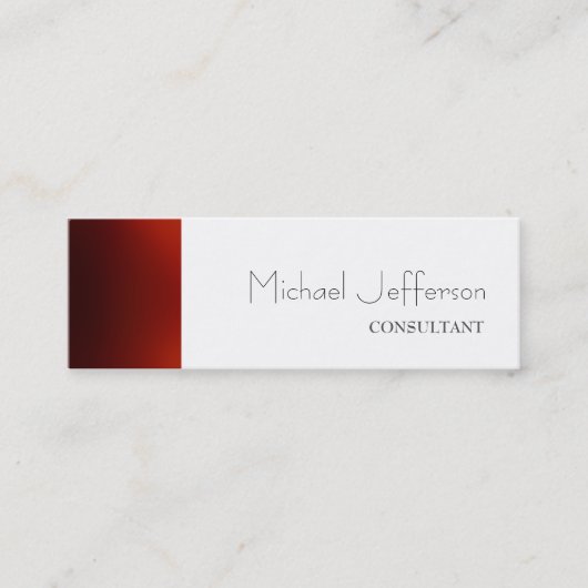 Dunne, rode, witte Visitekaartje (Voorkant)