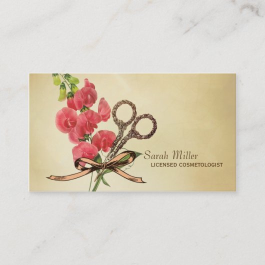 , dunne, roze filesse visitekaartje (Voorkant)