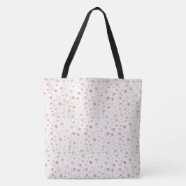 Dunne roze gouden sterren grote schoudertas tote bag