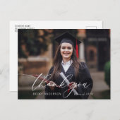 dunne script moderne dank je wel afstuderen briefkaart (Voorkant / Achterkant)