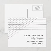 Dunne streepschuine kant Save the Date-Briefkaart Aankondigingskaart (Voorkant / Achterkant)