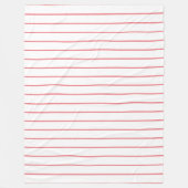 Dunne strepen, bleek roze op wit fleece deken (Voorkant)