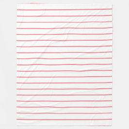 Dunne strepen, bleek roze op wit fleece deken