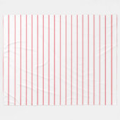 Dunne strepen, bleek roze op wit fleece deken (Voorkant (Horizontaal))