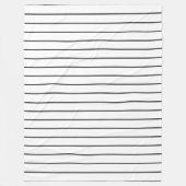 Dunne strepen, houtskool grijs op wit fleece deken (Voorkant)