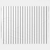 Dunne strepen, houtskool grijs op wit fleece deken (Voorkant (Horizontaal))