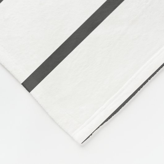 Dunne strepen, houtskool grijs op wit fleece deken (Hoek)