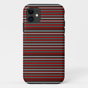 dunne strepen in zwart en rood iPhone 11 hoesje