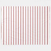 Dunne strepen, karmozijnrood op wit fleece deken (Voorkant (Horizontaal))