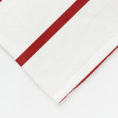 Dunne strepen, karmozijnrood op wit fleece deken (Hoek)