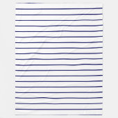 Dunne strepen, marineblauw op wit fleece deken (Voorkant)