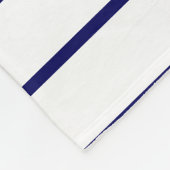 Dunne strepen, marineblauw op wit fleece deken (Hoek)