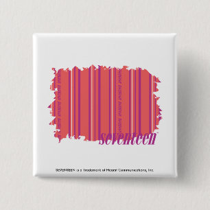 Dunne strepen Roze 2 Vierkante Button 5,1 Cm