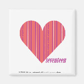 Dunne strepen Roze 3 Magneet (Voorkant)